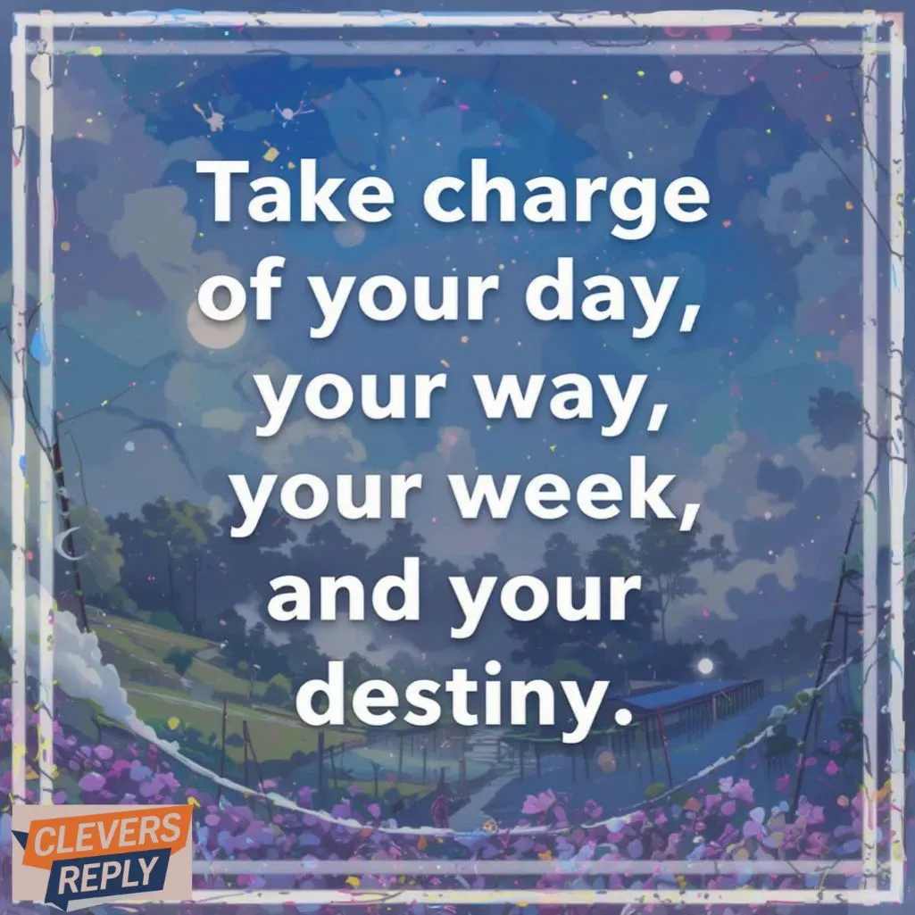 Take charge of your day, your week, and your destiny.